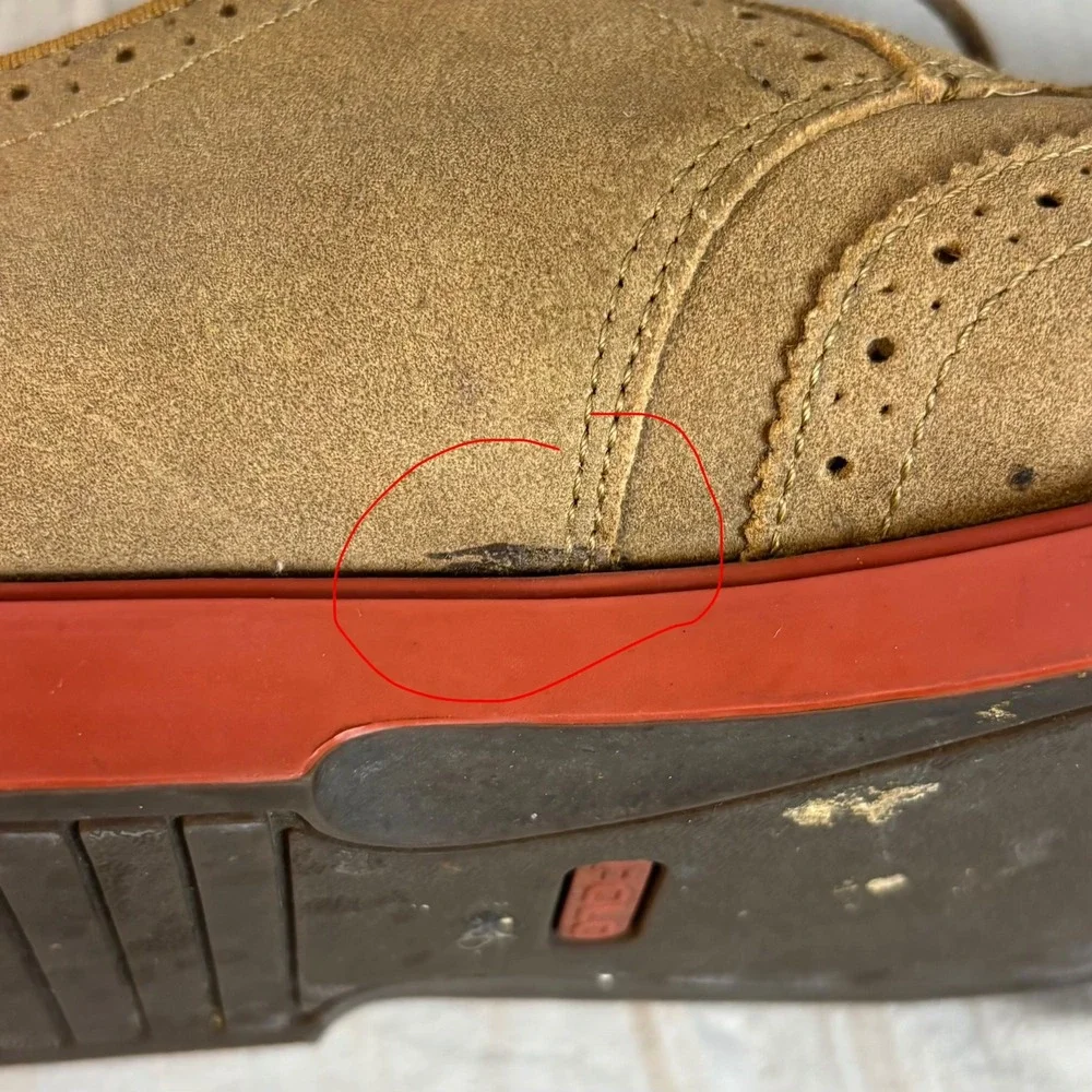 Vintage Polo Ralph Lauren Orrick Wingtip Oxford Shoes Tan Suede Mens 10D